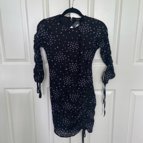 Topshop Womens Star Ruched Lace Dress - Picture 6 of 6